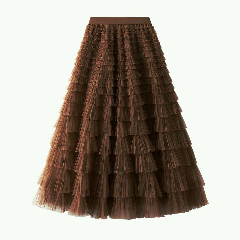 Brown Frilly Skirt