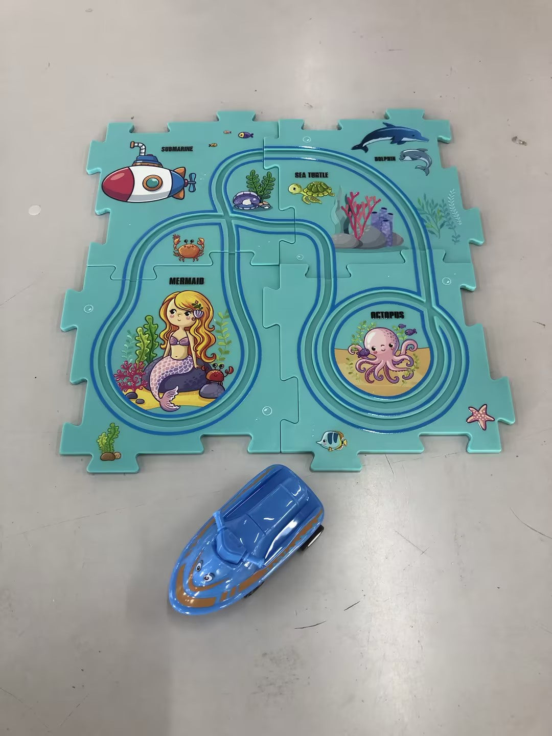 Electric Car Automatic Rail City Scene Play Mat