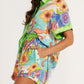 Abstract Button Up Shorts Set Bazaare Mart Button Up Half Sleeve Top and Shorts Set