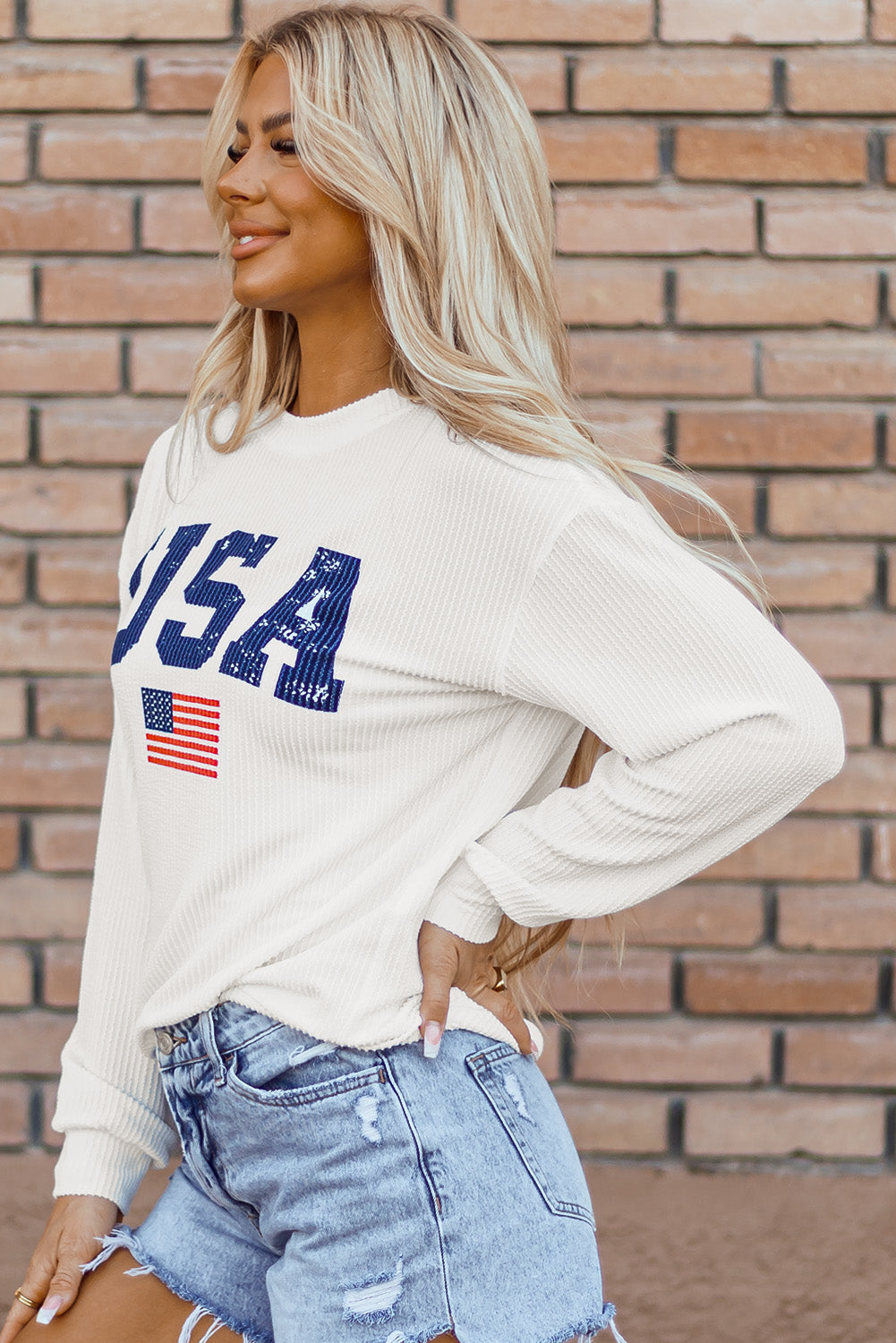 White USA Sweatshirt