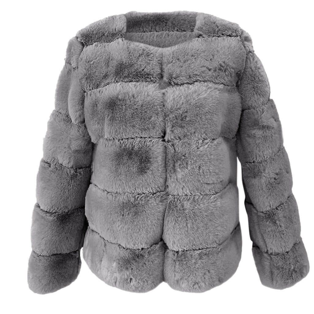 Grey Horizontal Stitching Artificial Fox Fur