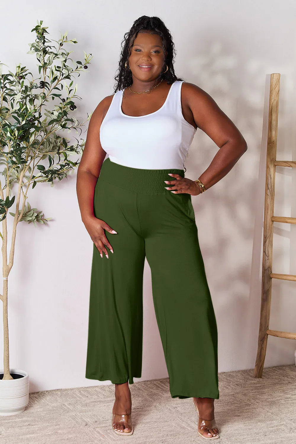 Solid Color Rayon Palazzo Pants Trendsi Palazzo Pants