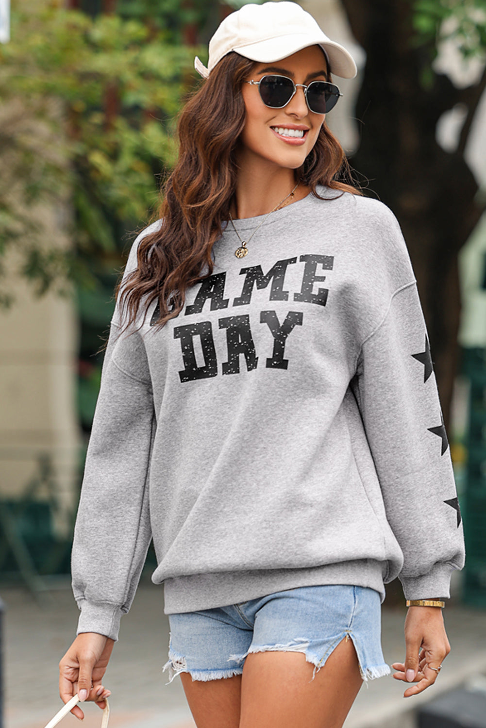 Black Game Day Graphic Football Sweatshirt