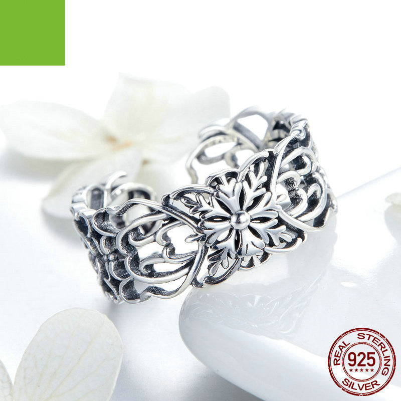 Vintage Silver Floral Ring