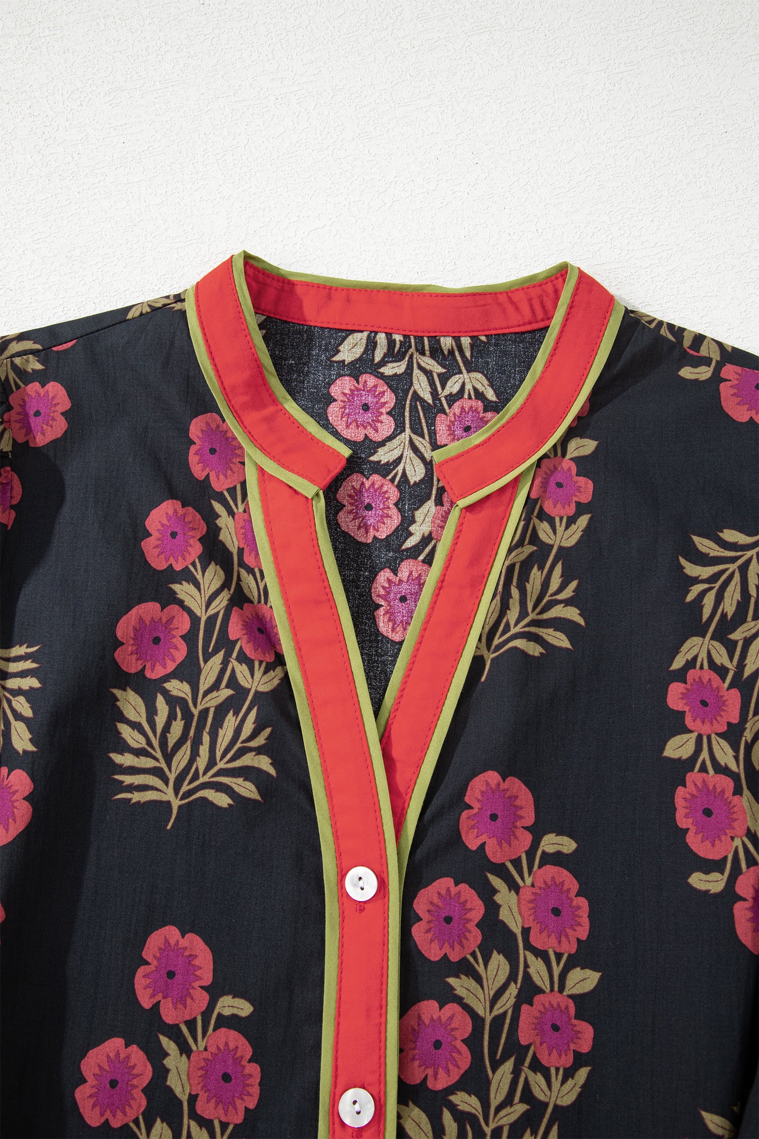 Black Retro Floral Belted Short Puff Sleeve Mini Dress Bazaare Mart Dresses/Floral Dresses