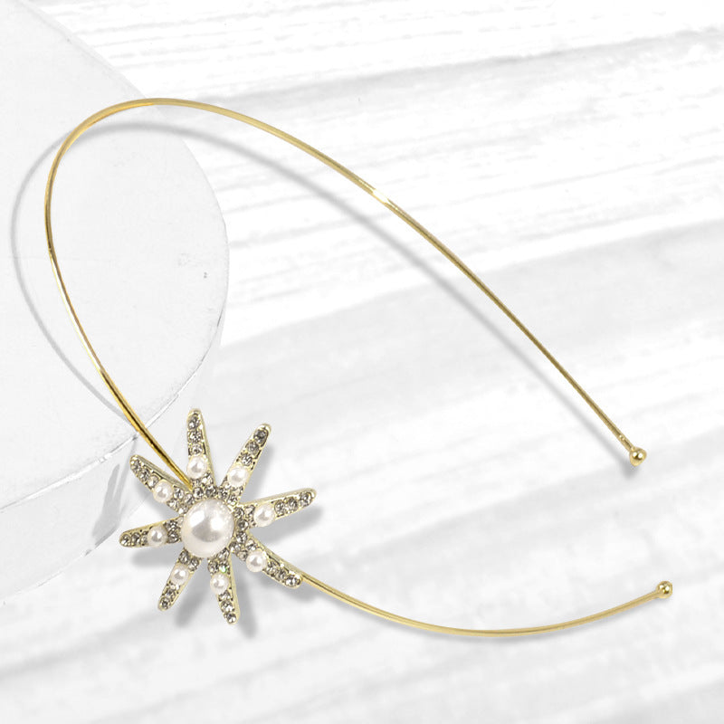 Gold Rhinestone and Pearl Headbands