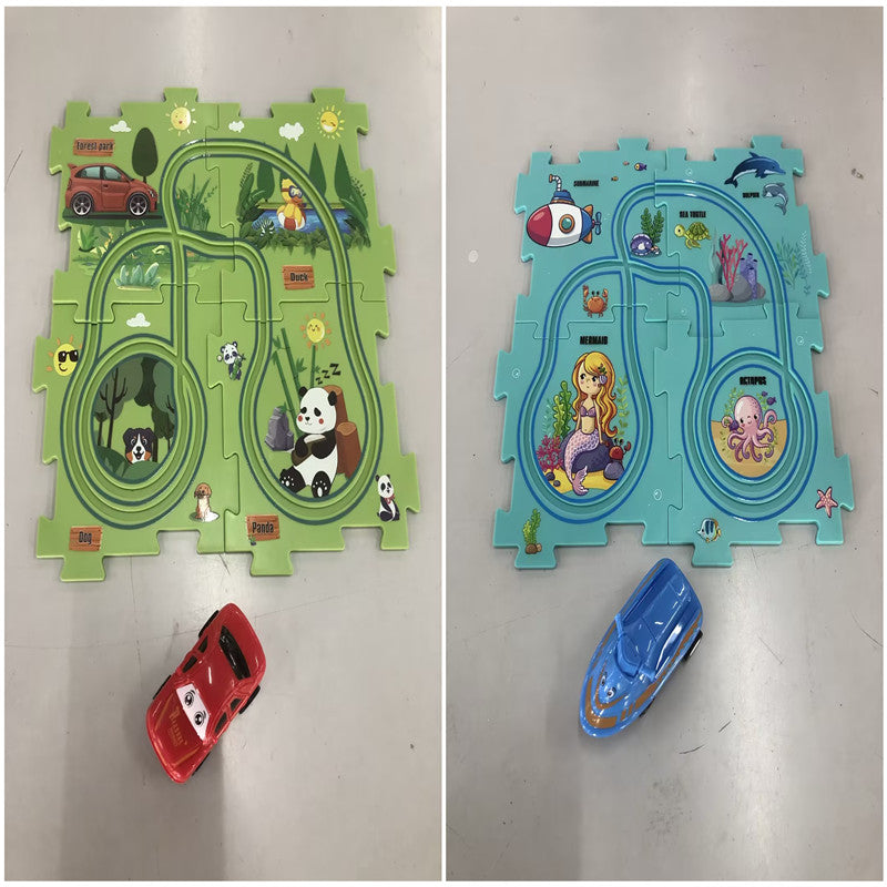 Electric Car Automatic Rail City Scene Play Mat