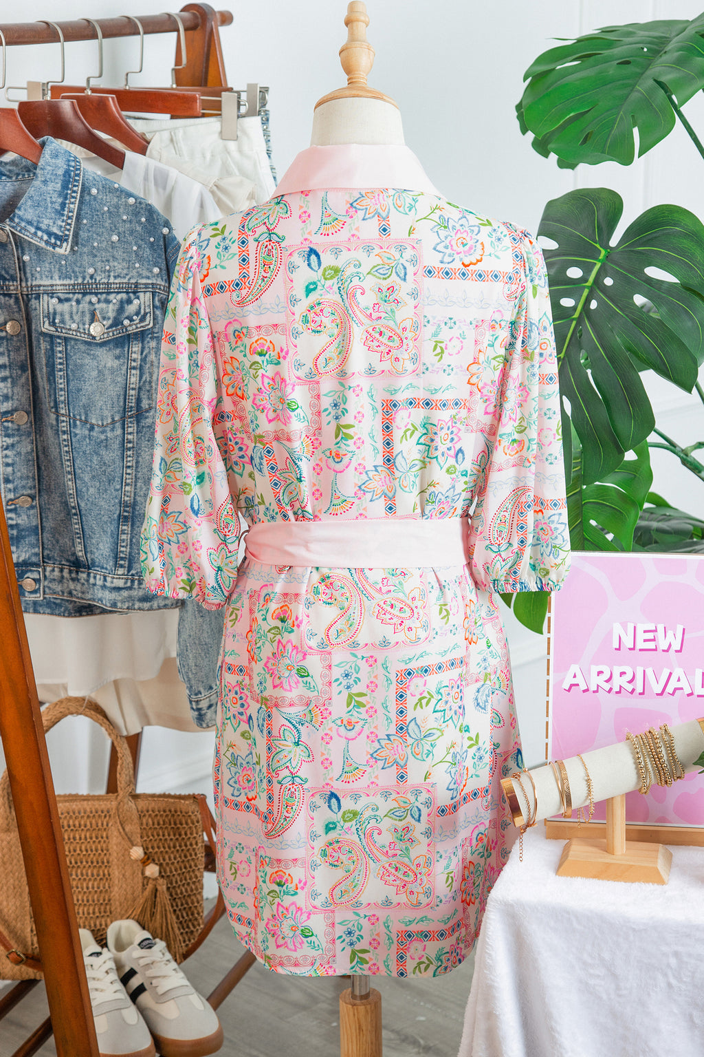 Pink Pastel Patchwork Mini Dress – Half Button Belted Color Block Dress Dear-Lover Dropshipping Dresses/Floral Dresses