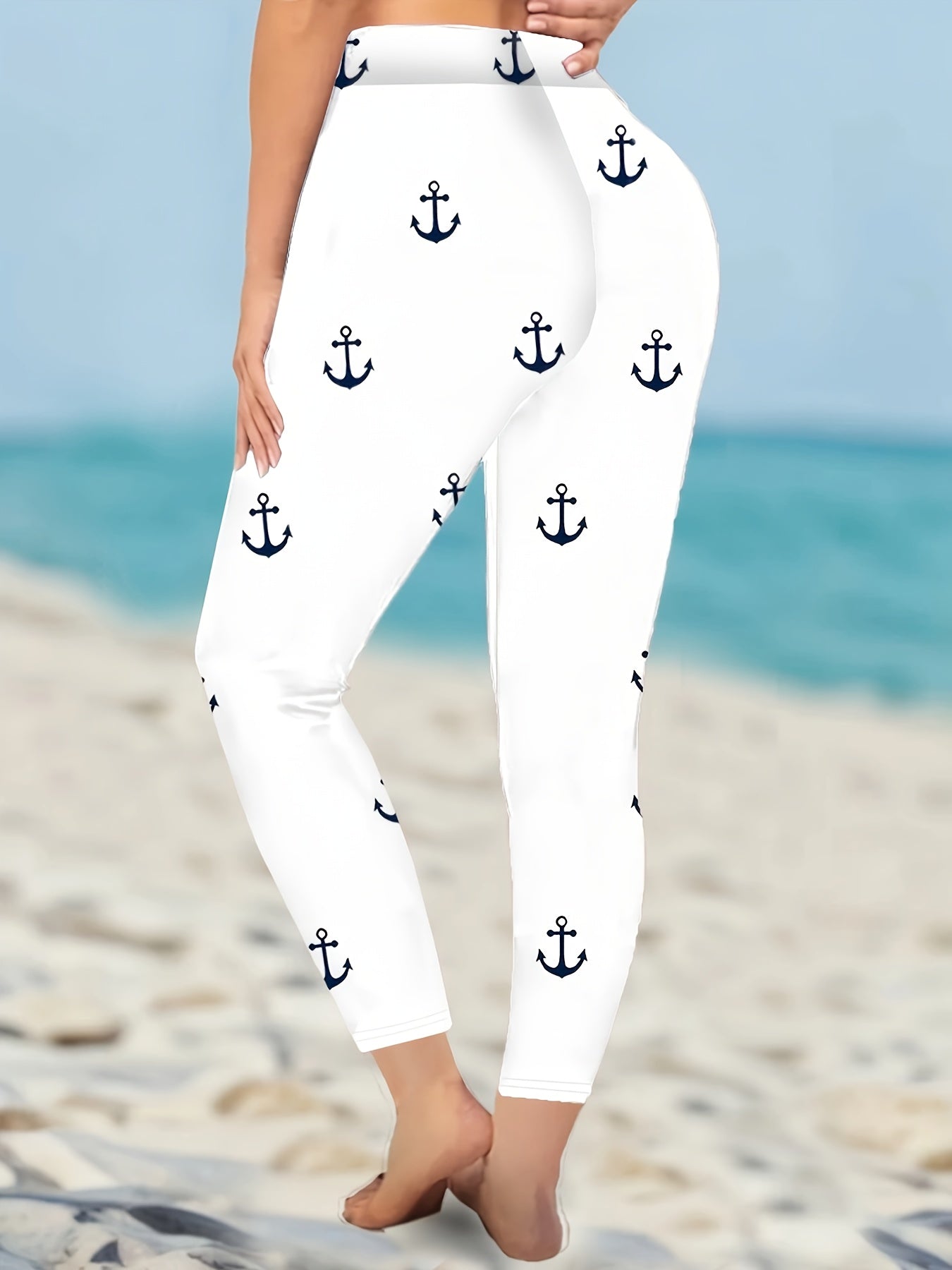 Nautical Anchor Print Leggings