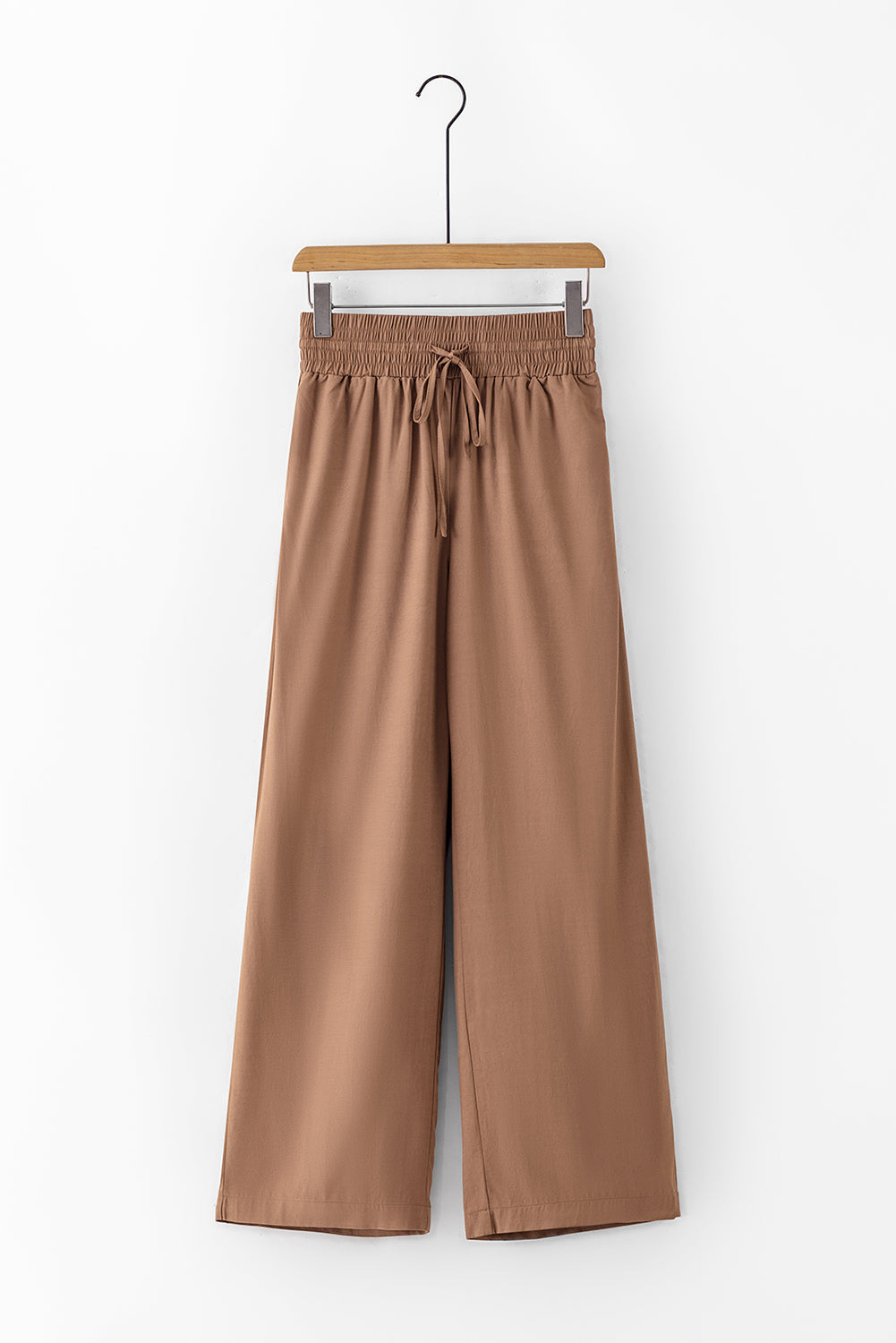 Drawstring Elastic Waist Casual Wide Leg Pants