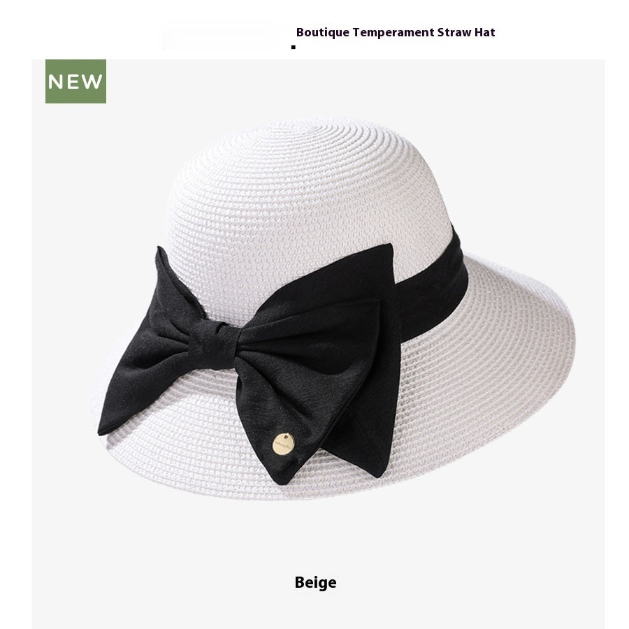 Woven Big Bow Summer Hat