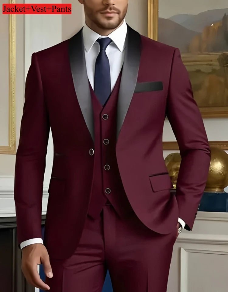 Elegant Men's Slim 3pc. Suit Sets - Bazaare Mart