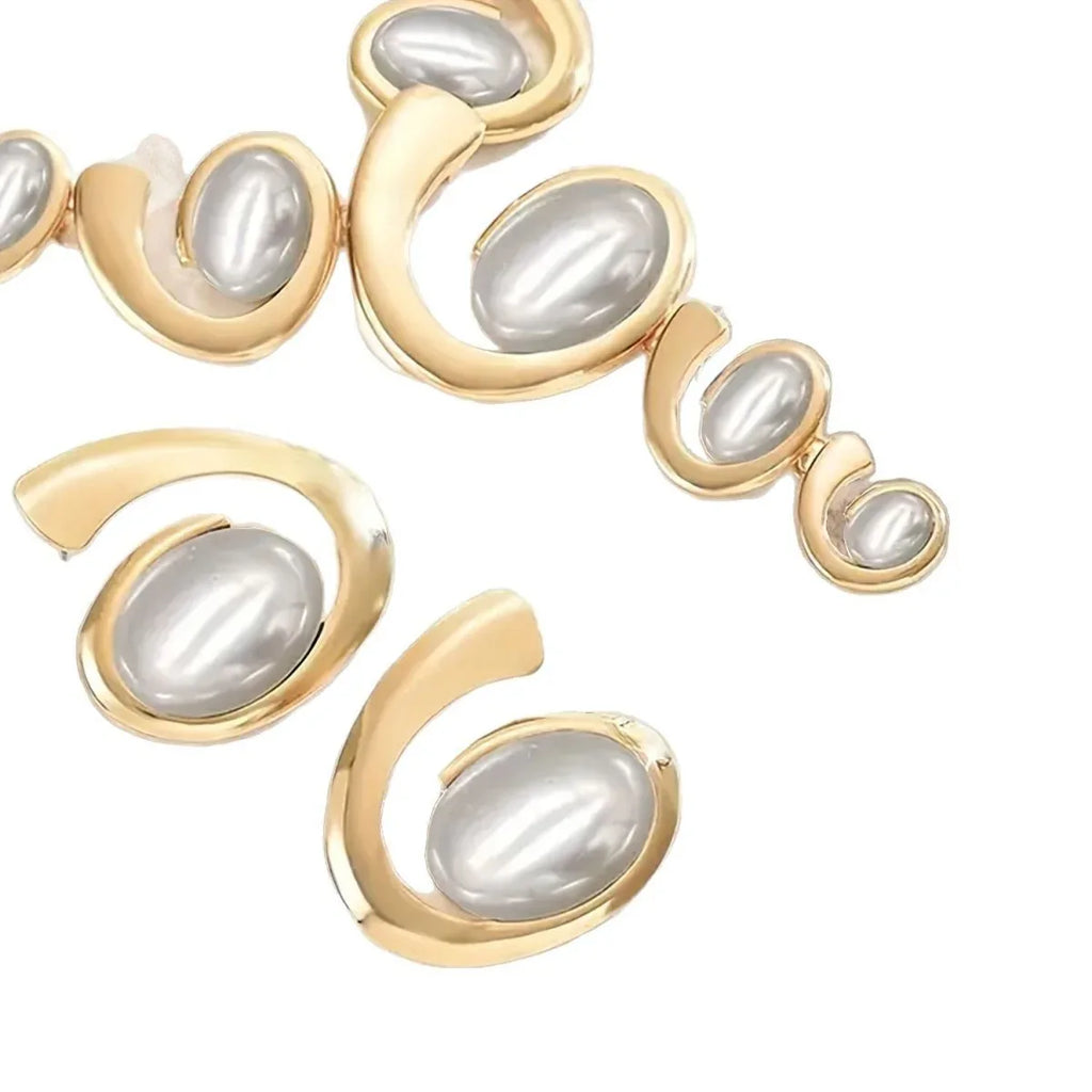 Exaggerated Gold Swirl Costume Jewelry Set - Bazaare Mart
