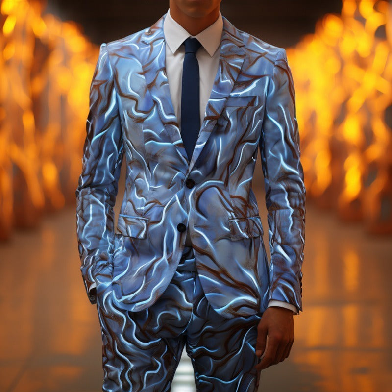 Men's 3D Digital Print Suit