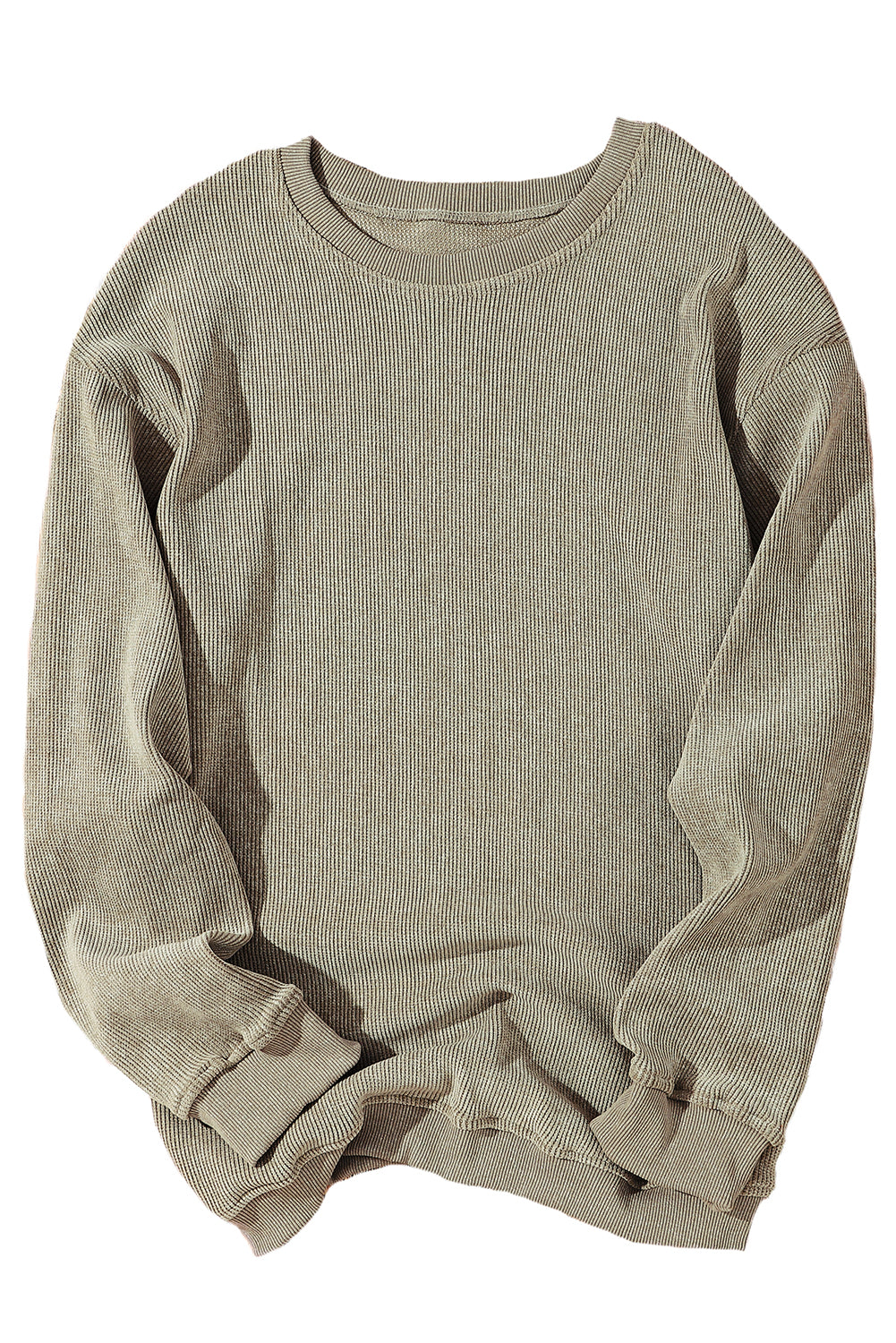 Plain Corded Crew Neck Sweatshirt