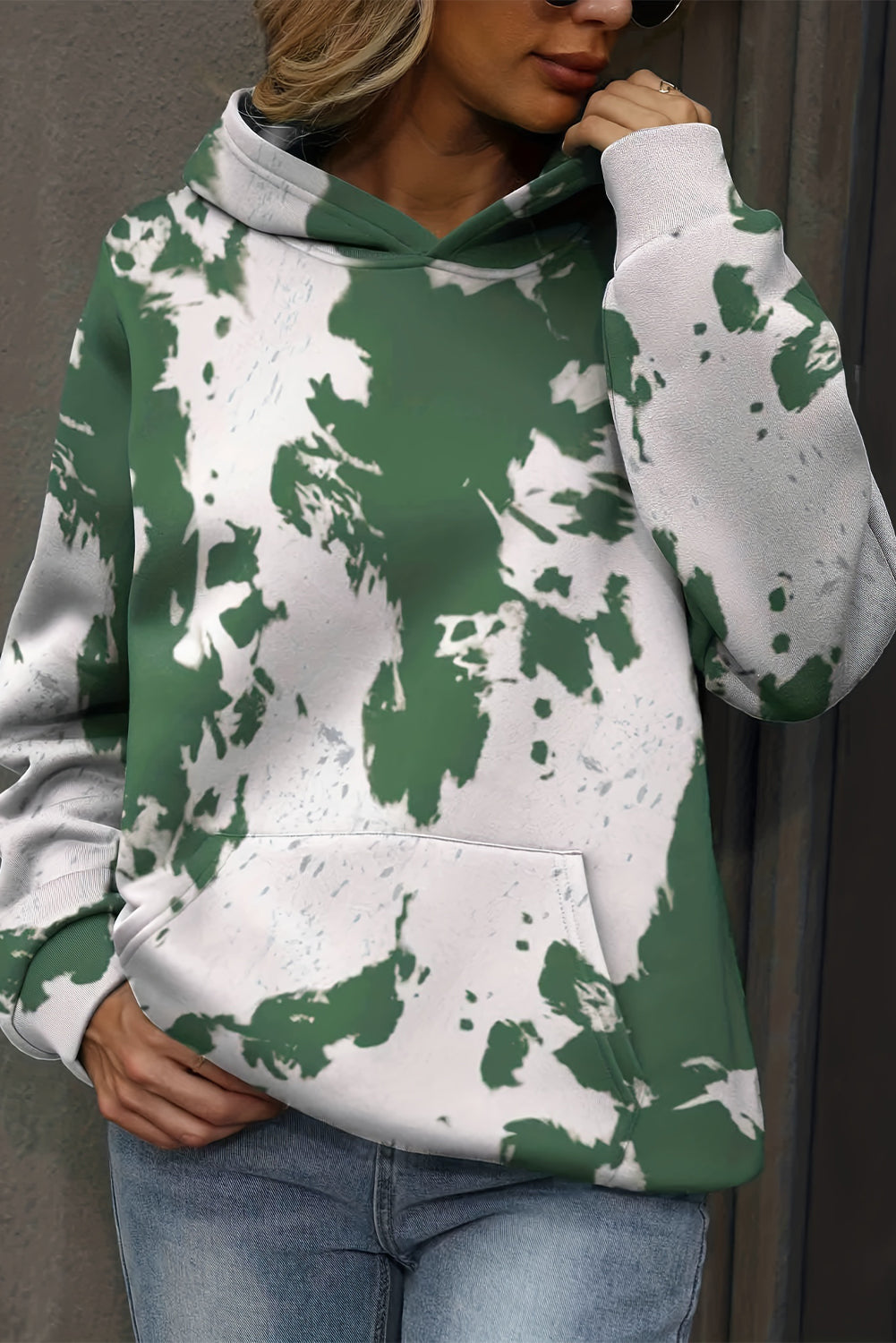 Green Tie Dye Hoodie