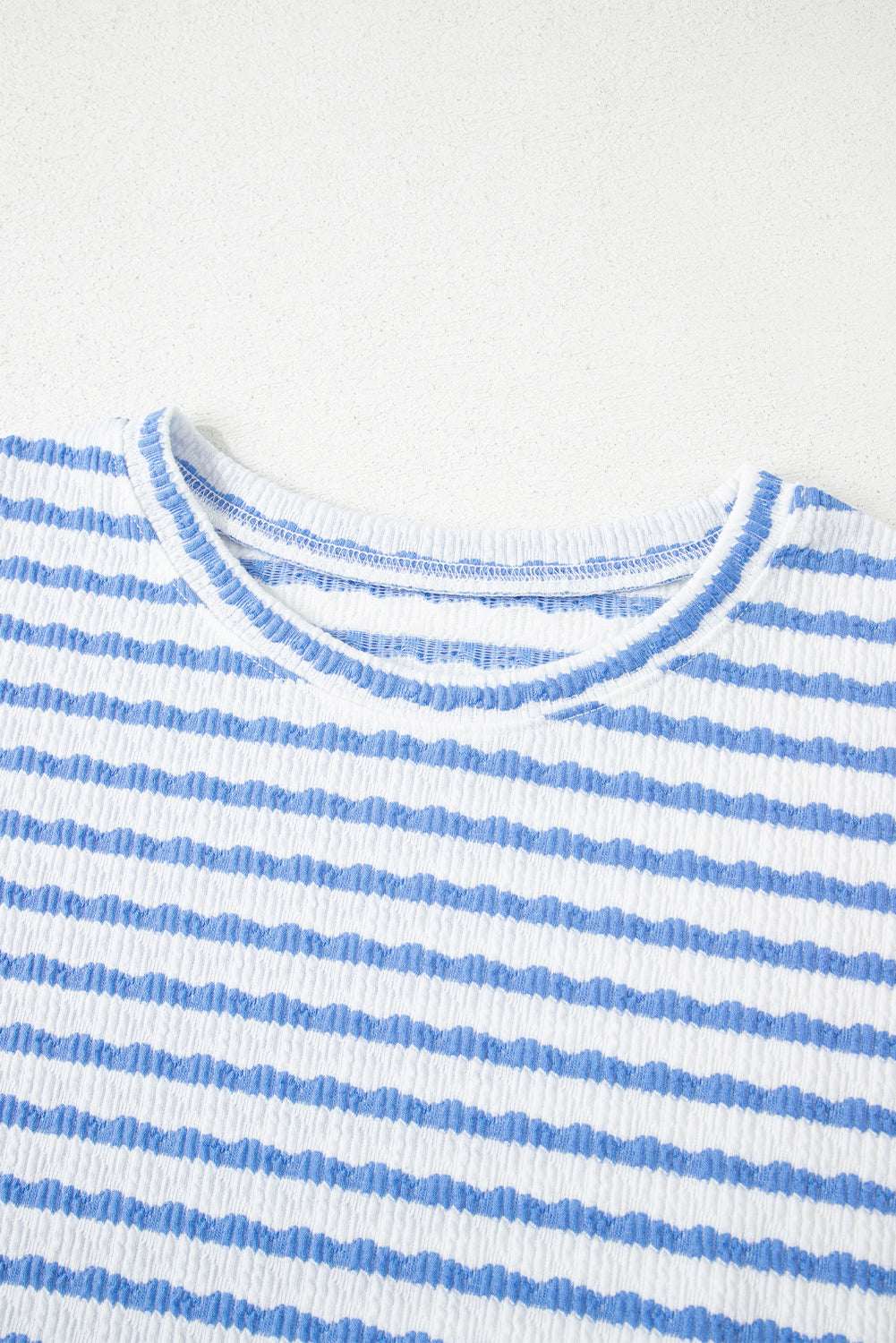 Blue Striped Shorts Set