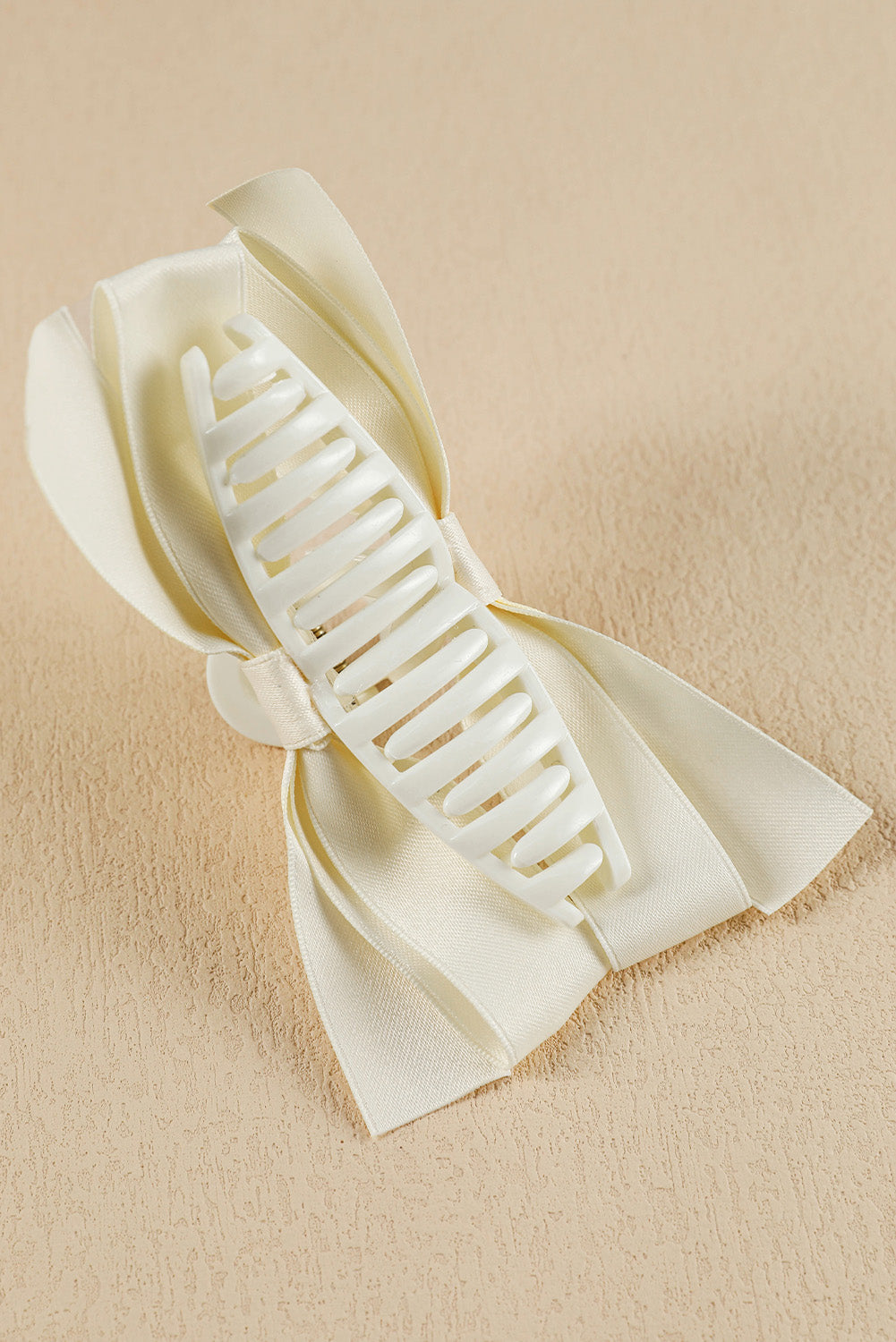 White Bow Hair Clip