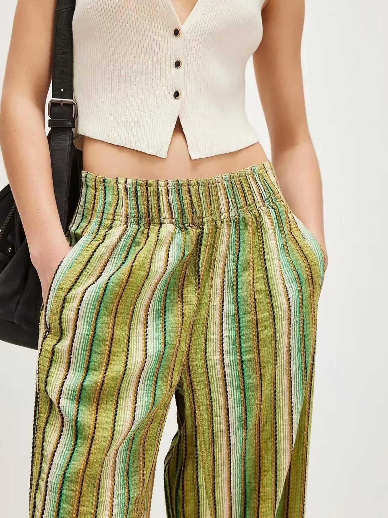 Striped Wide Leg Pants Bazaare Mart Striped Wide Leg Pants