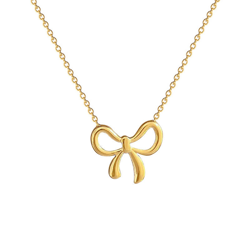 Sweet Bowknot Minimalist Style Necklace For Women