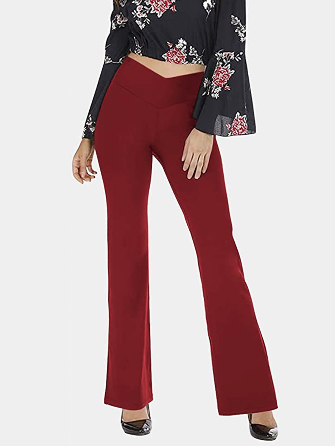 V-Waist Bootcut Long Slacks