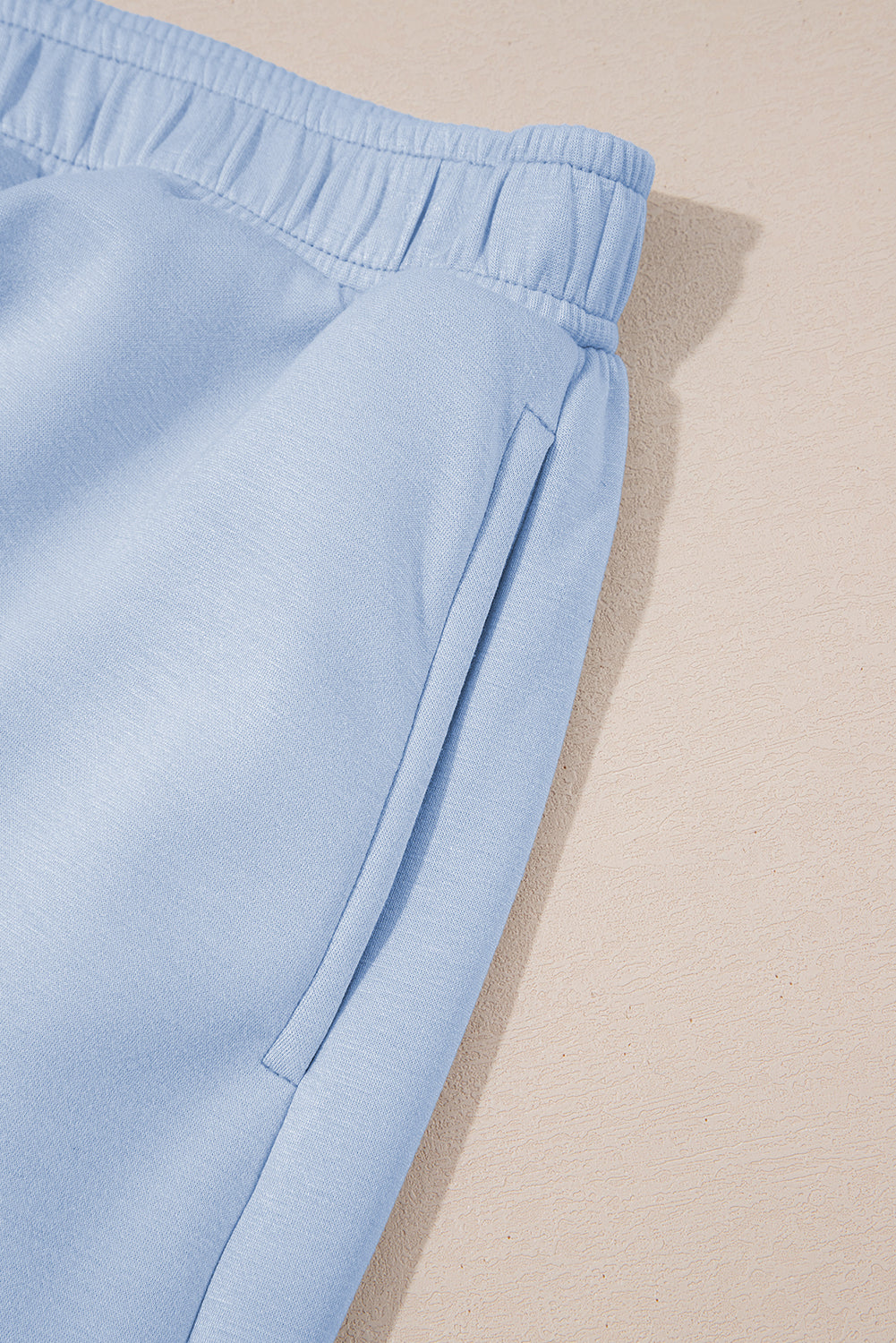 Light Blue Puff Sleeve Scallop Trim Skort Set