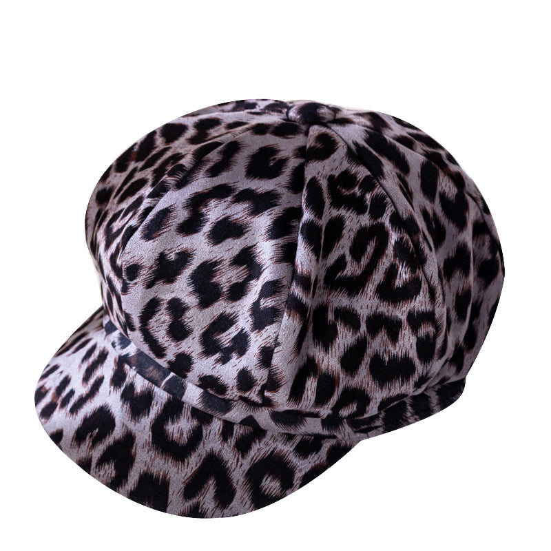 Women's Purple Leopard Print Cap