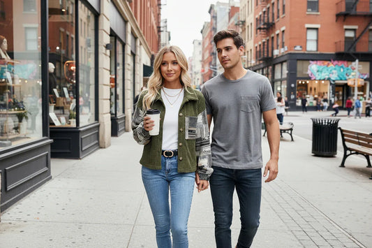 Army Green Ribbed Fleece Plaid Patchwork Button Up Jacket Army Green 100%Polyester Bazaare Mart Outerwear/Jackets