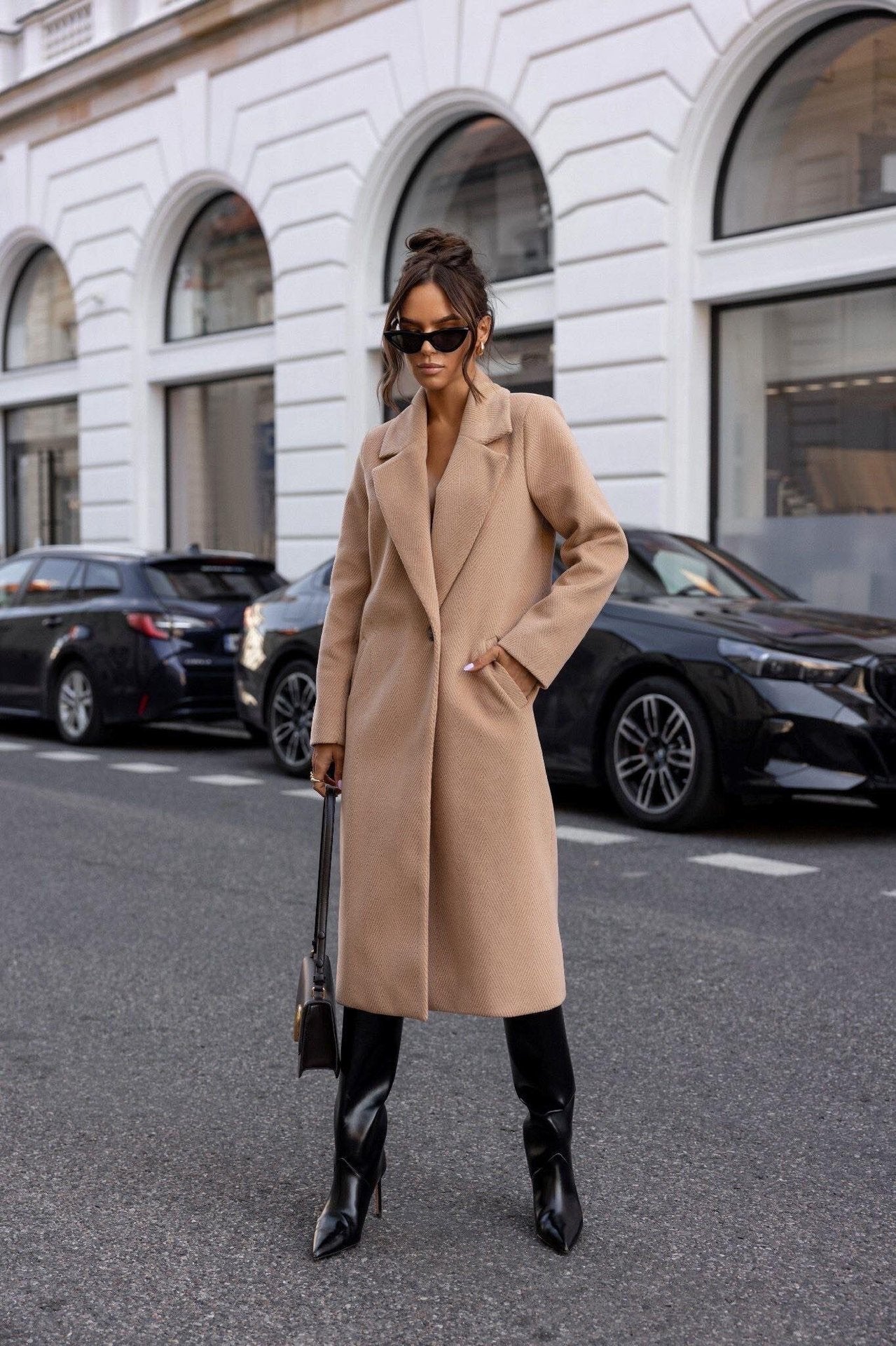 Classic Mid-length Woolen Top Coat