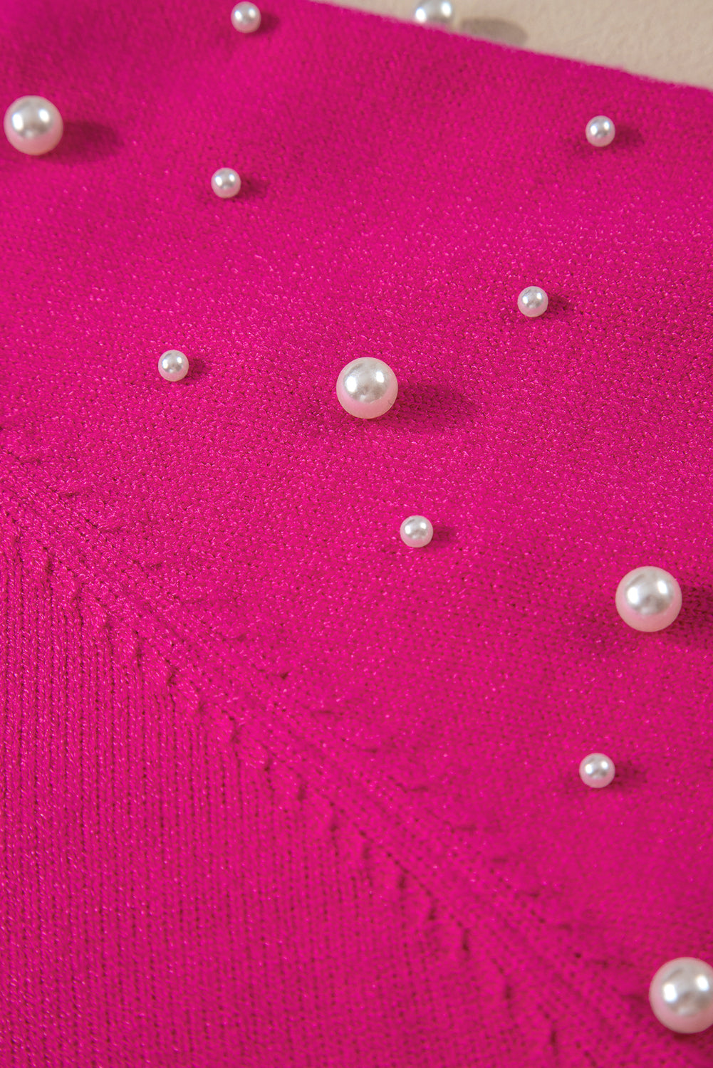 Pearl Embellished Magenta Sweater