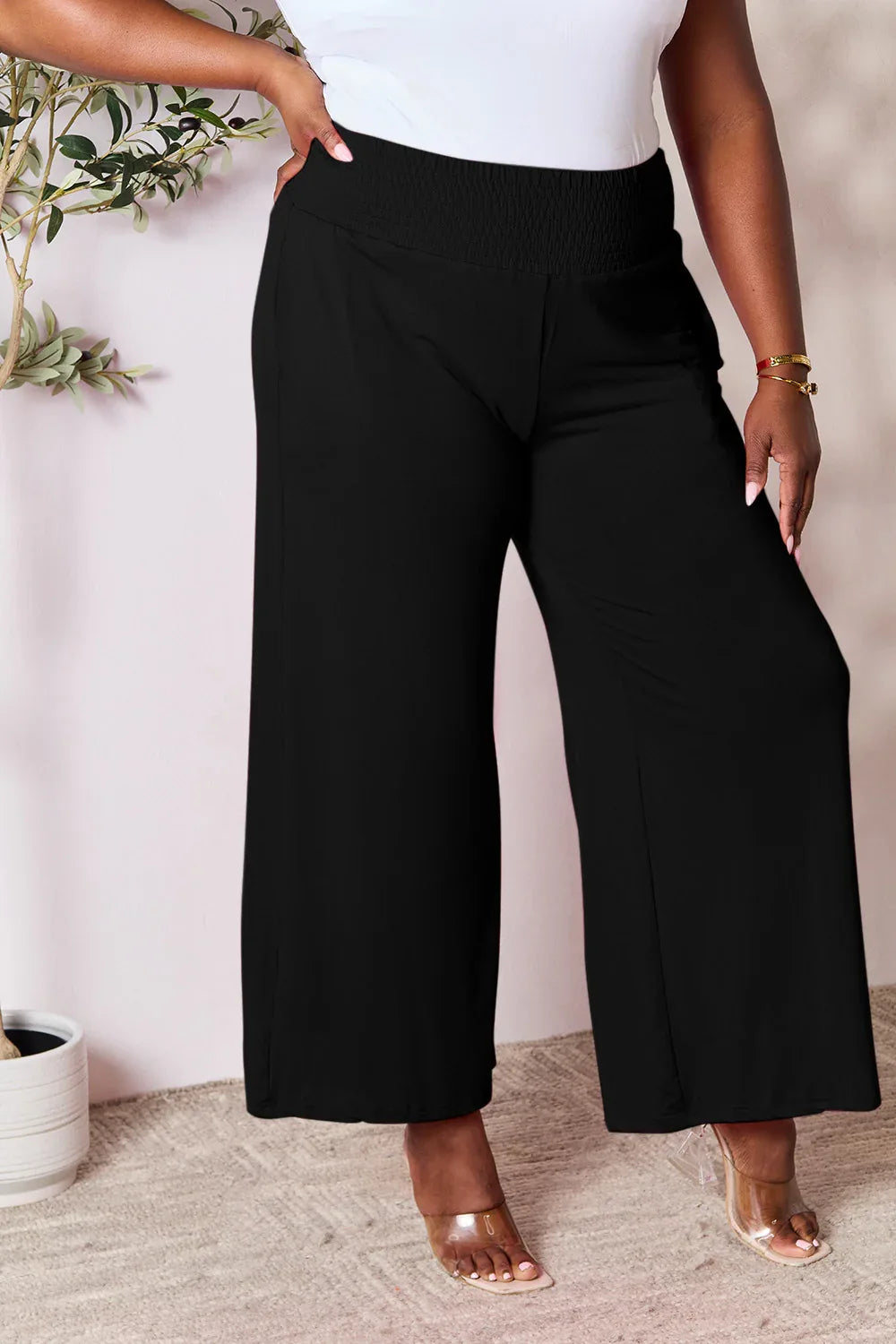 Solid Color Rayon Palazzo Pants Trendsi Palazzo Pants