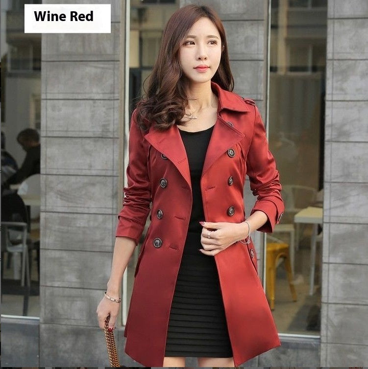Women's Fashion Double Breasted Trench Coat