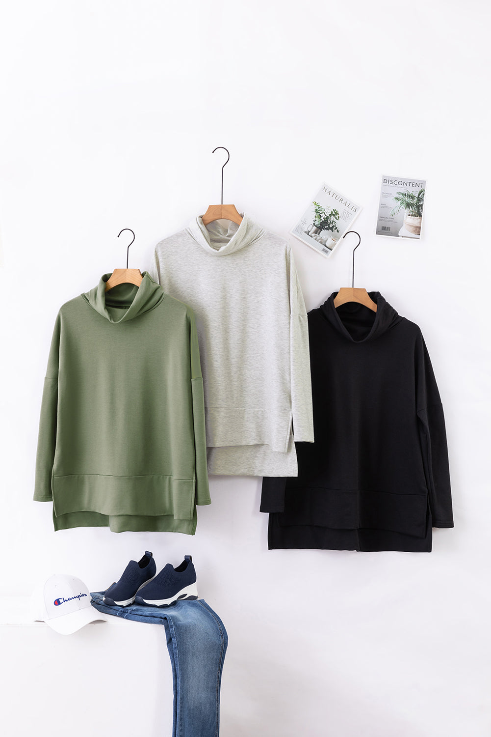 Sage Long Sleeve Cowl Neck Top