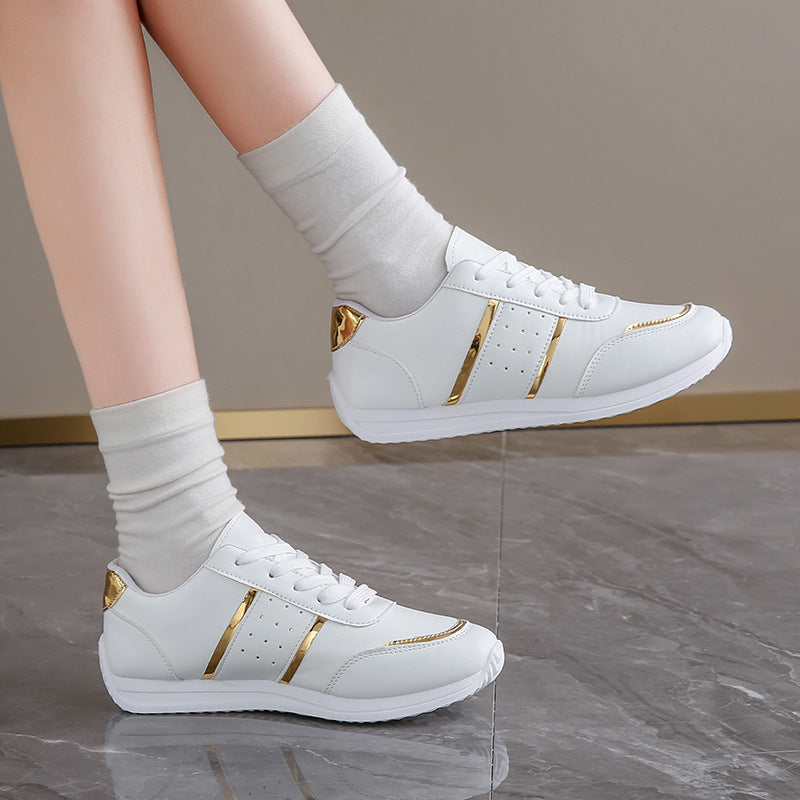 White & Gold Sneakers