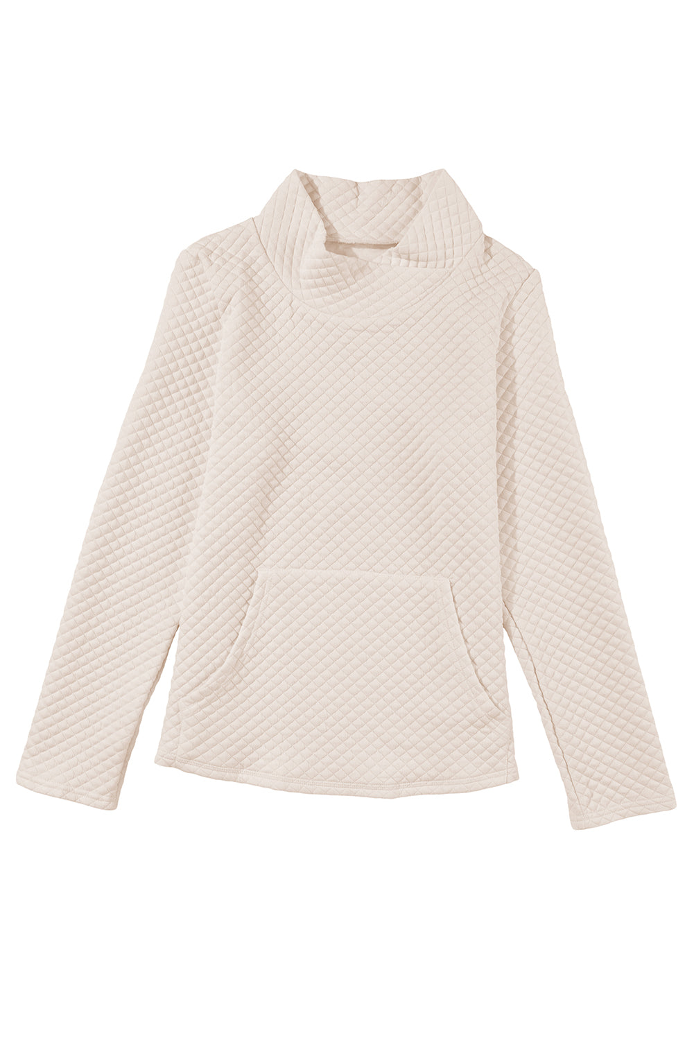Solid Half Zipper Quilted Pullover Sweatshirt