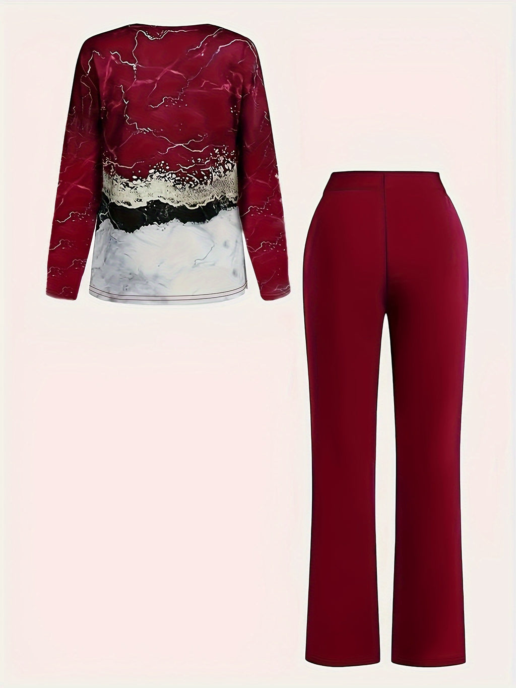 Plus Size Abstract Print Pants Outfit