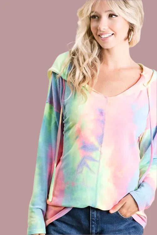 BiBi Pastel Tie Dye Terry Hoodie Bazaare Mart Pastel Tie-Dye Hoodie