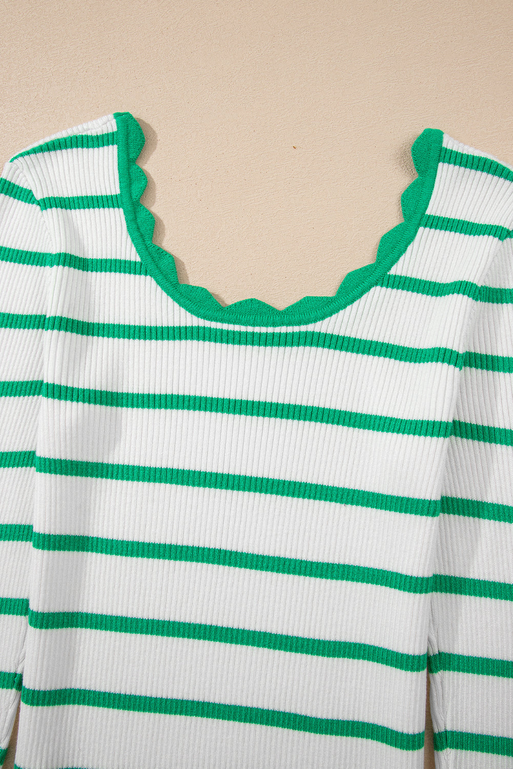 Green Striped Pull Over Sweater