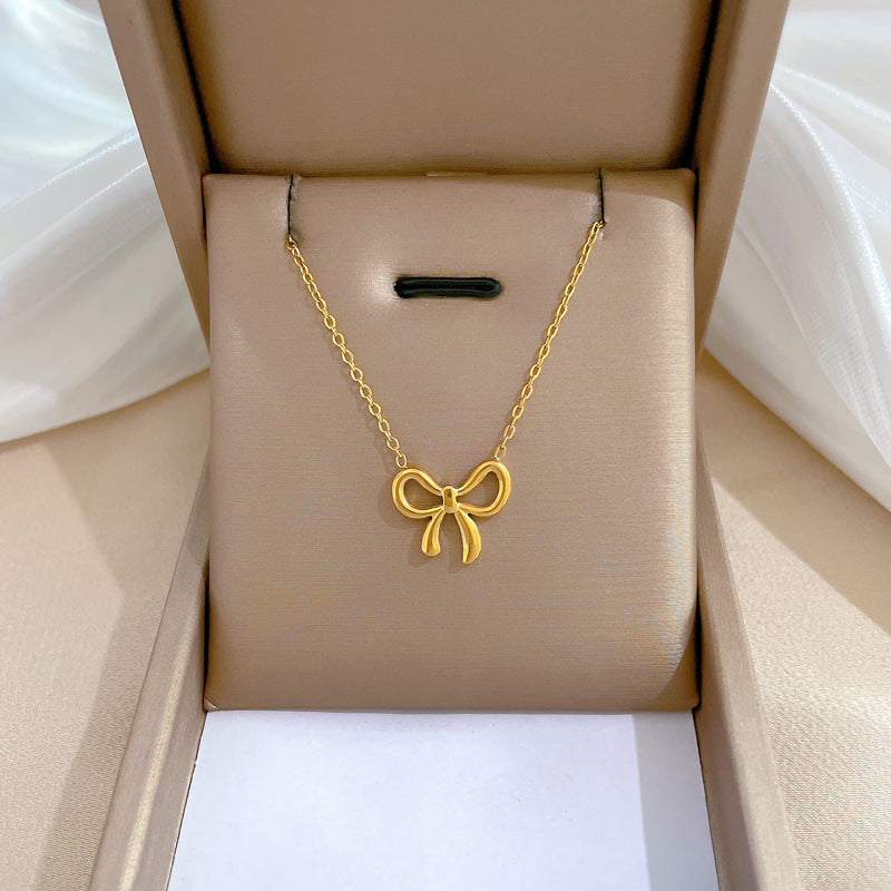 Sweet Bowknot Minimalist Style Necklace For Women