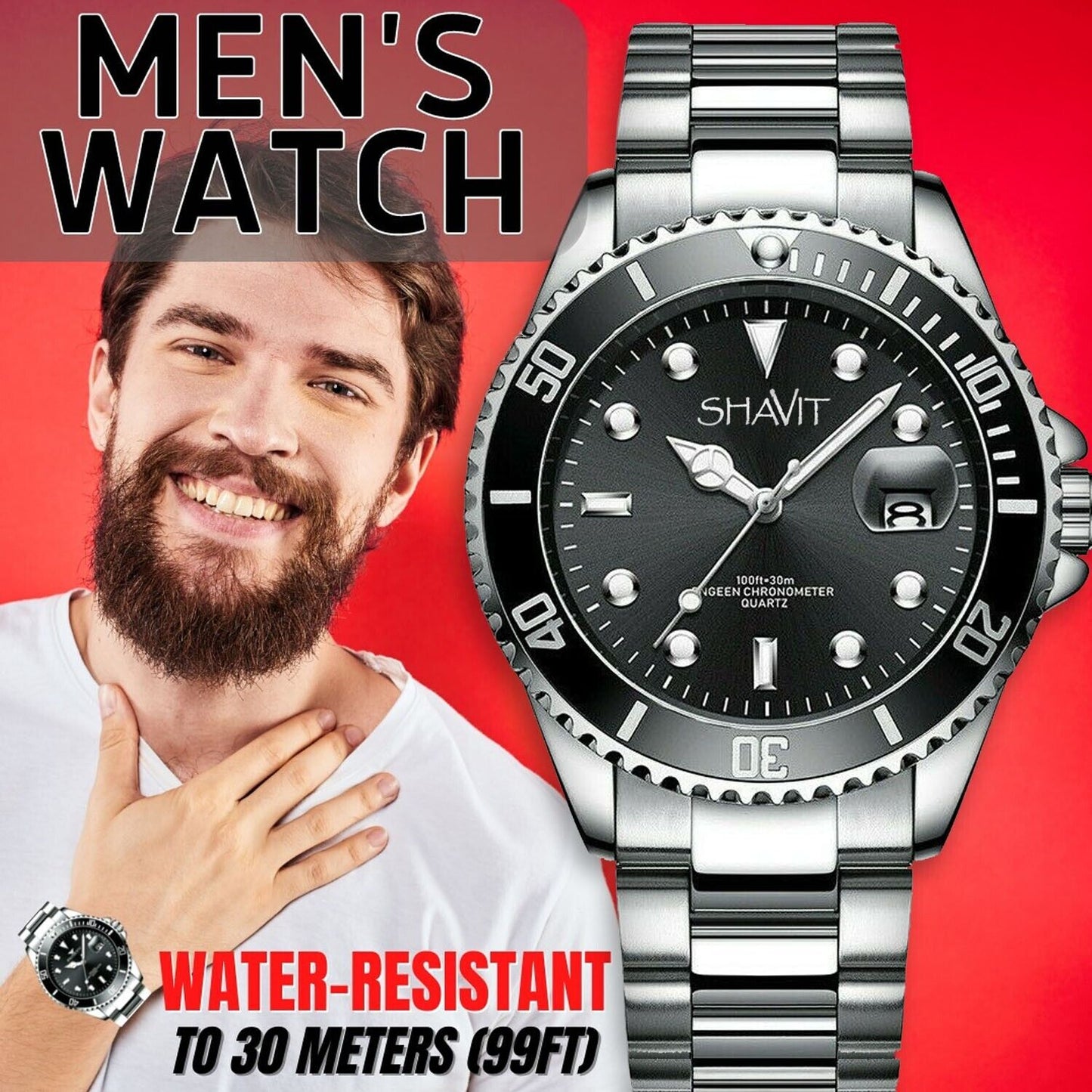 Men's Classic Stainless Steel Quartz Watch