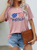 US Flag Glasses Graphic Tee Blush Pink Bazarre Mart US Flag Glasses Graphic Tee