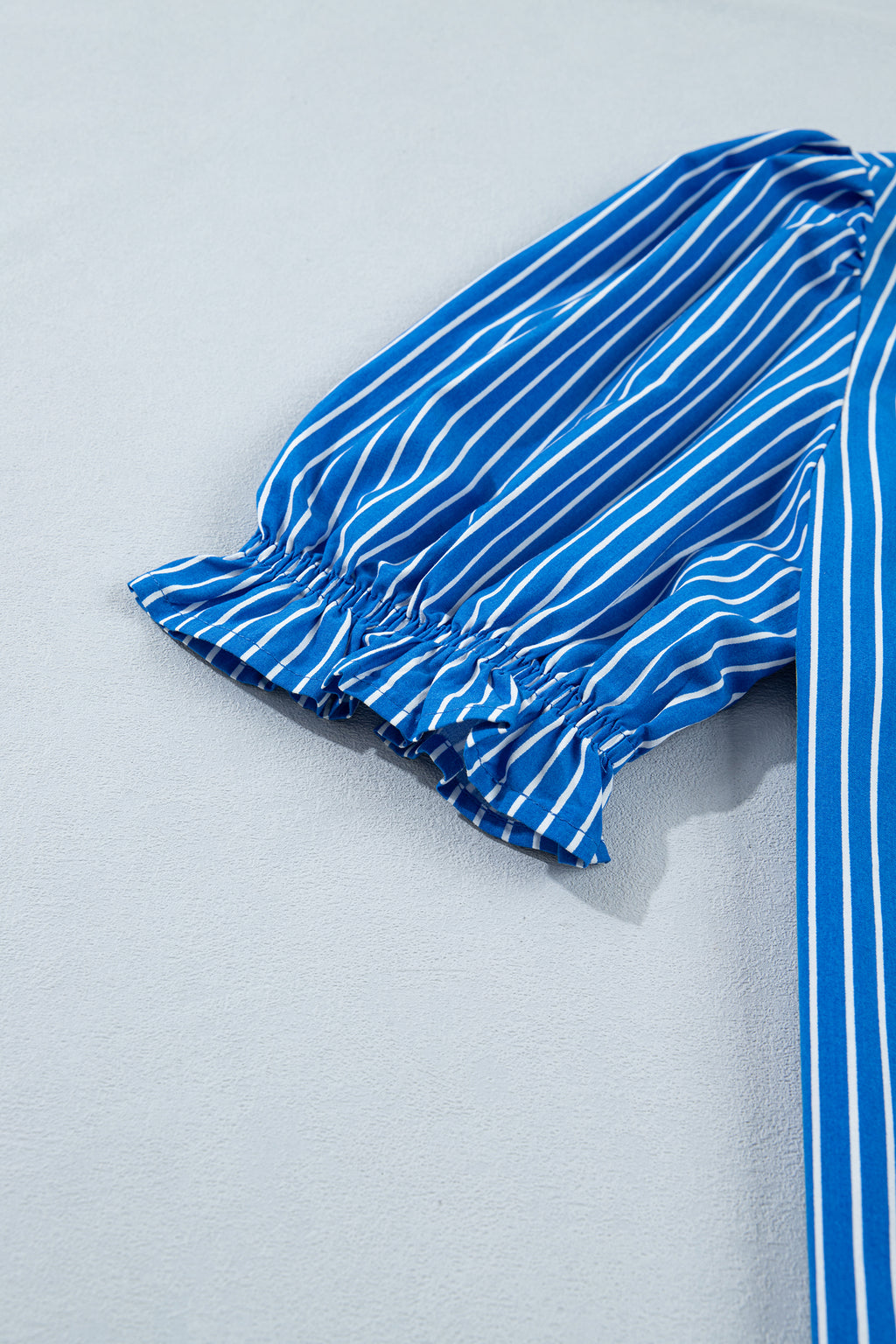 Striped Puff Sleeve Button Front Blouse – Ruffle Cuff Summer Shirt for Women Dear-Lover Dropshipping Tops/Blouses & Shirts