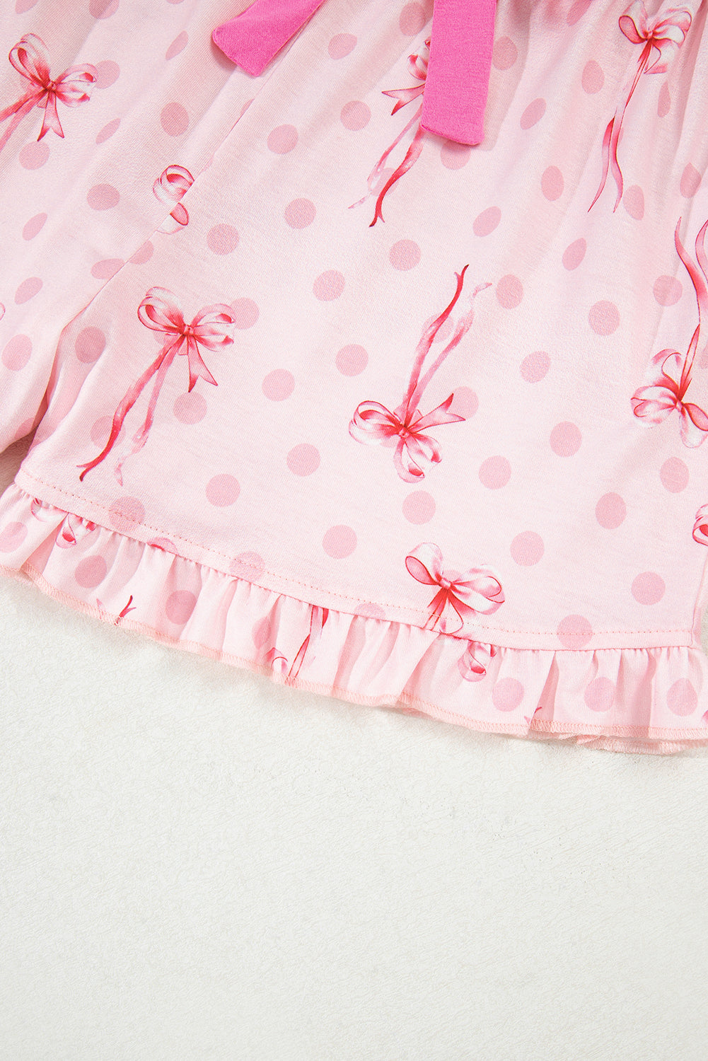 Pink Polka Dot Shorts Pajamas Set
