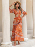 Orange Boho Maxi Skirt Set Orange Trendsi Orange Paisley Maxi Skirt Set