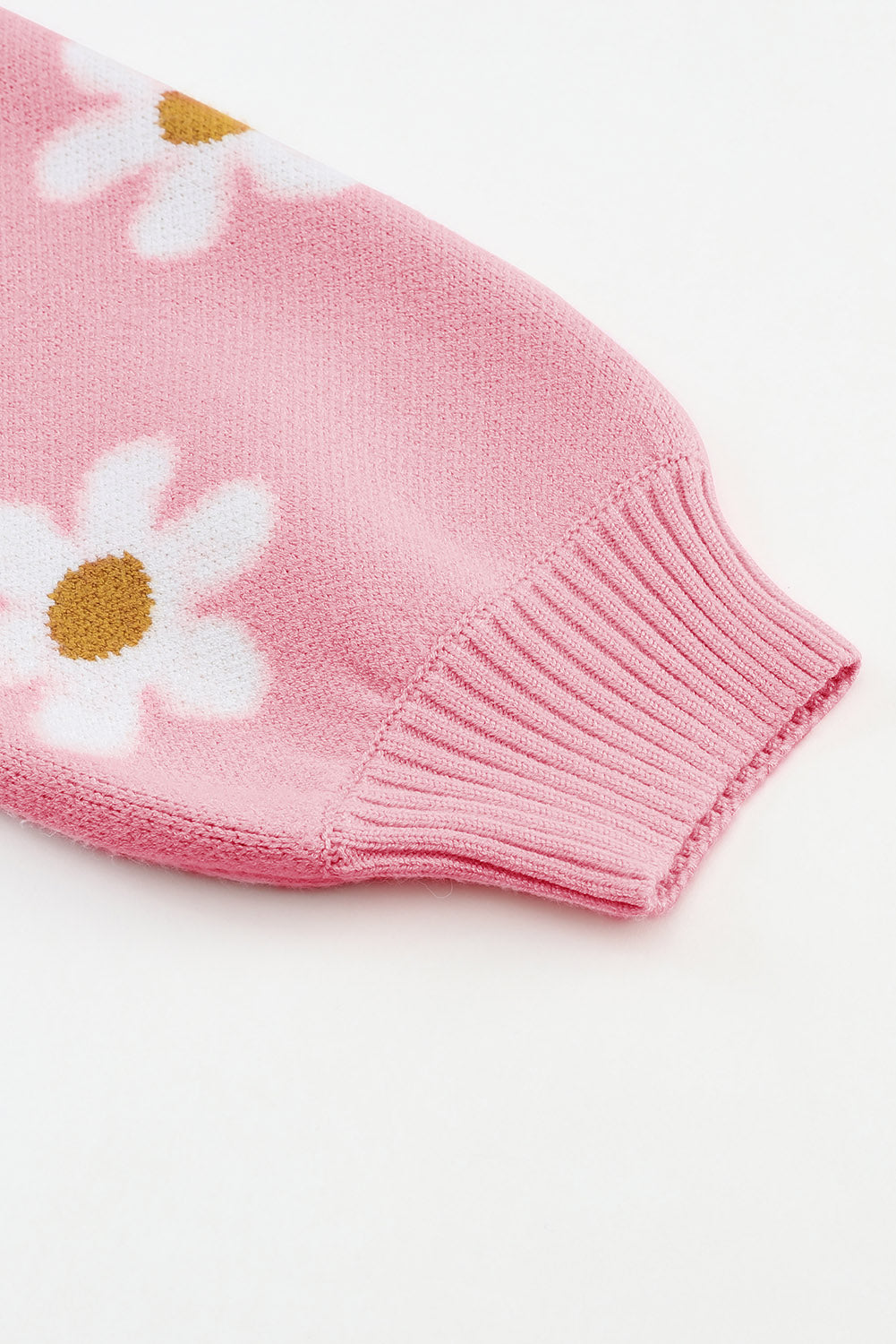 Pink Daisy Drop Shoulder Sweater