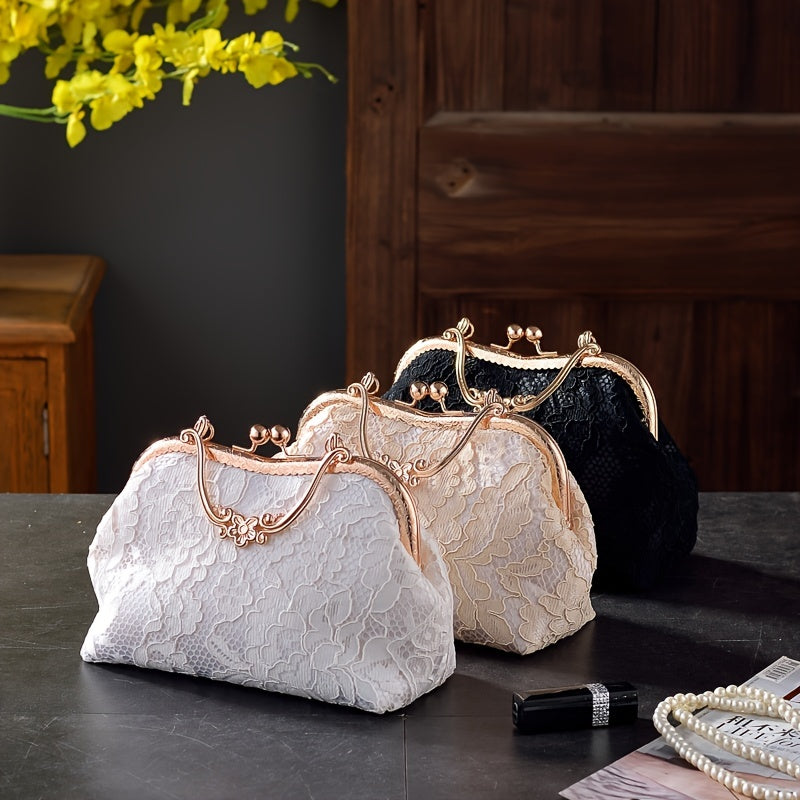 Small Floral Lace Clutch Bag