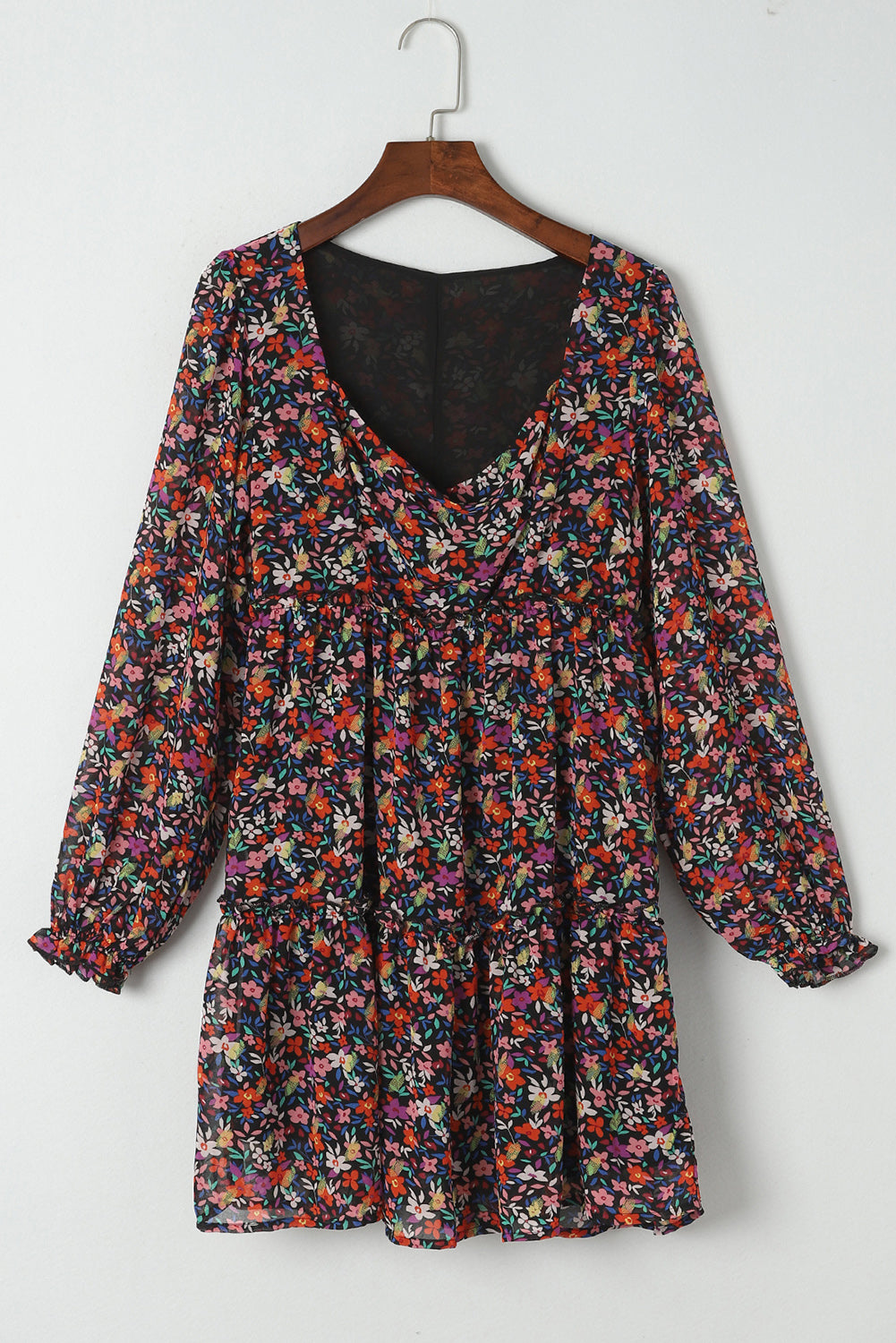 Plus Size V Neck Floral Long Sleeve Blouse or Dress