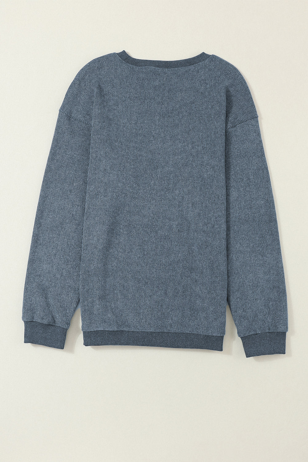 Plain Corded Crew Neck Sweatshirt