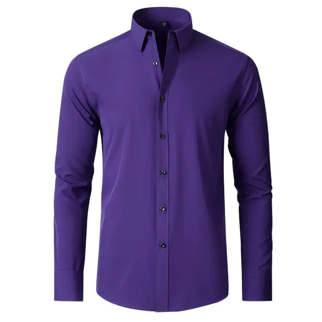 New Men's Elastic Business Shirt