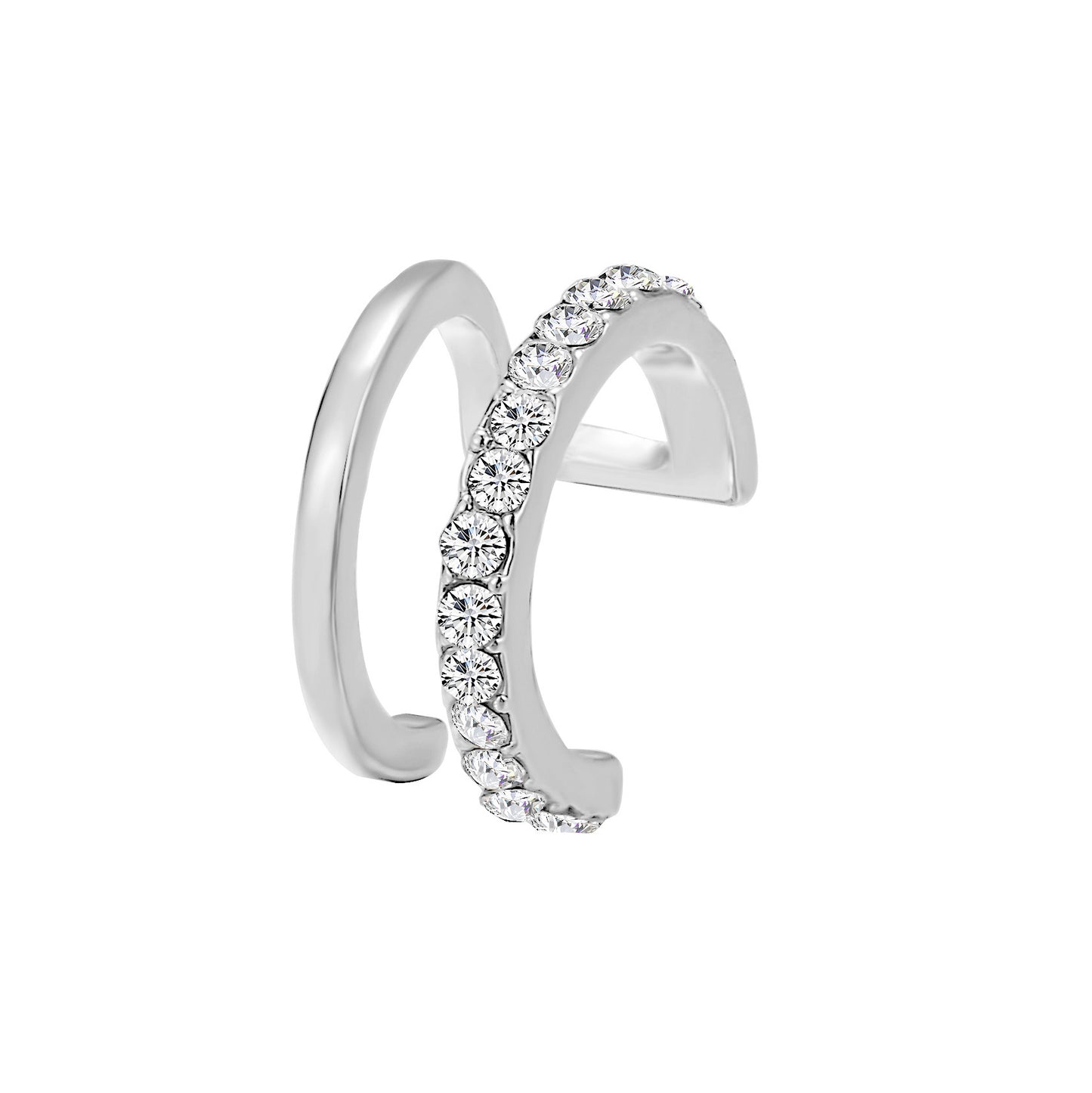 Silver Rhinestone Ear Cuffs 